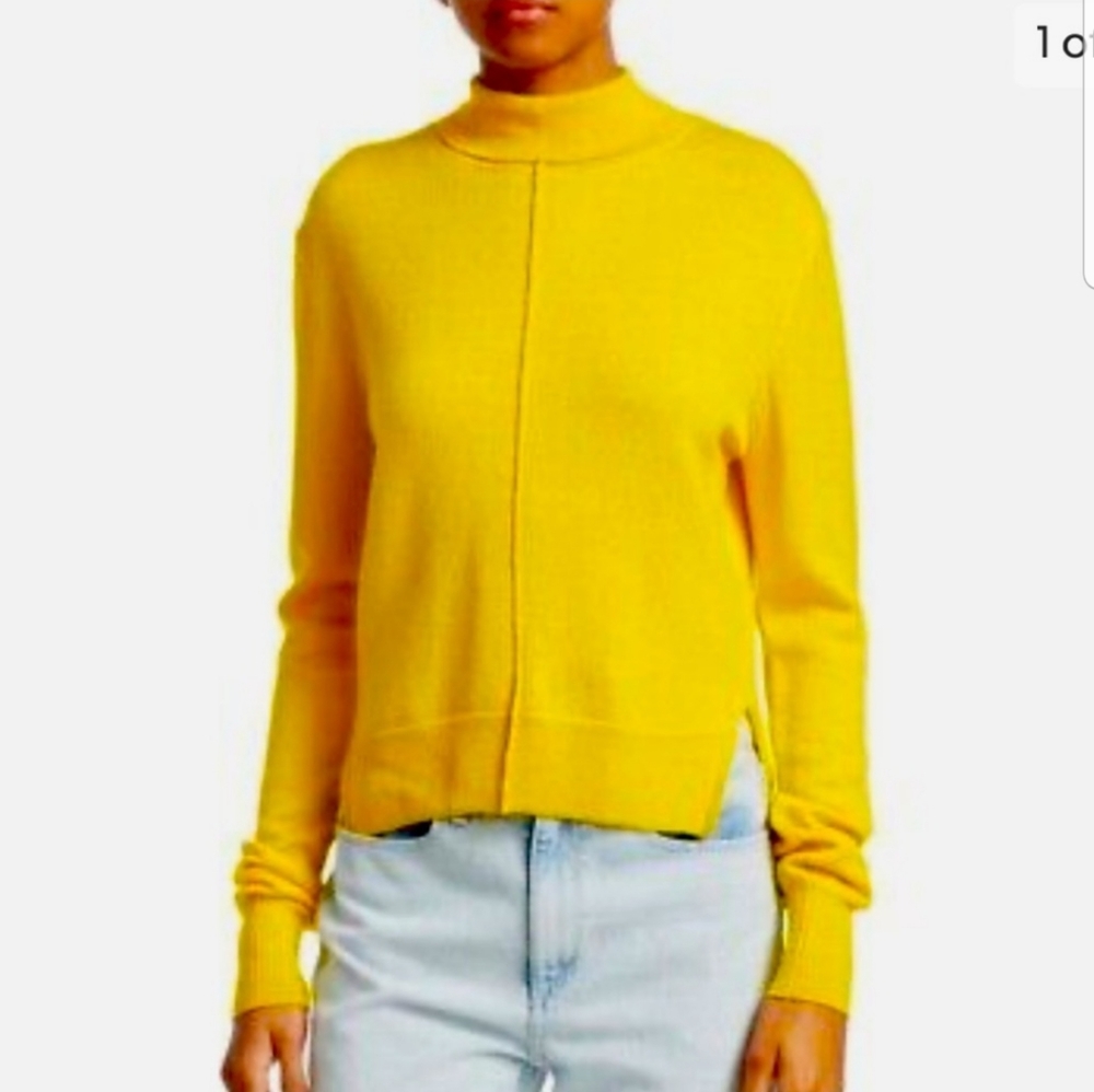Sea New York Nora Wool Mockneck Pullover Sweater Top Size Small